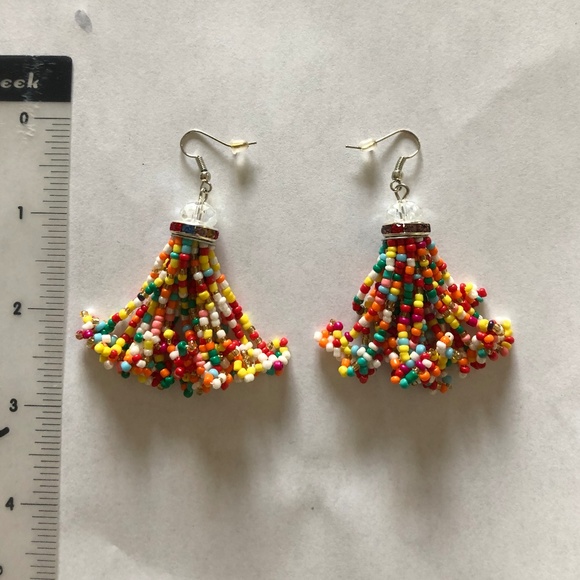 New 🎁🎁 BOHO beaded tassel earrings - Picture 4 of 6